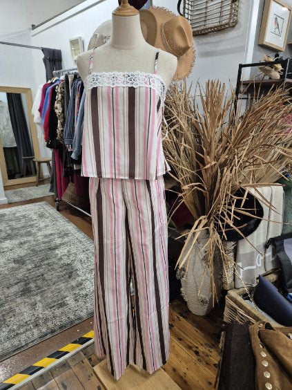 Bristol Striped Wide-Leg Trousers