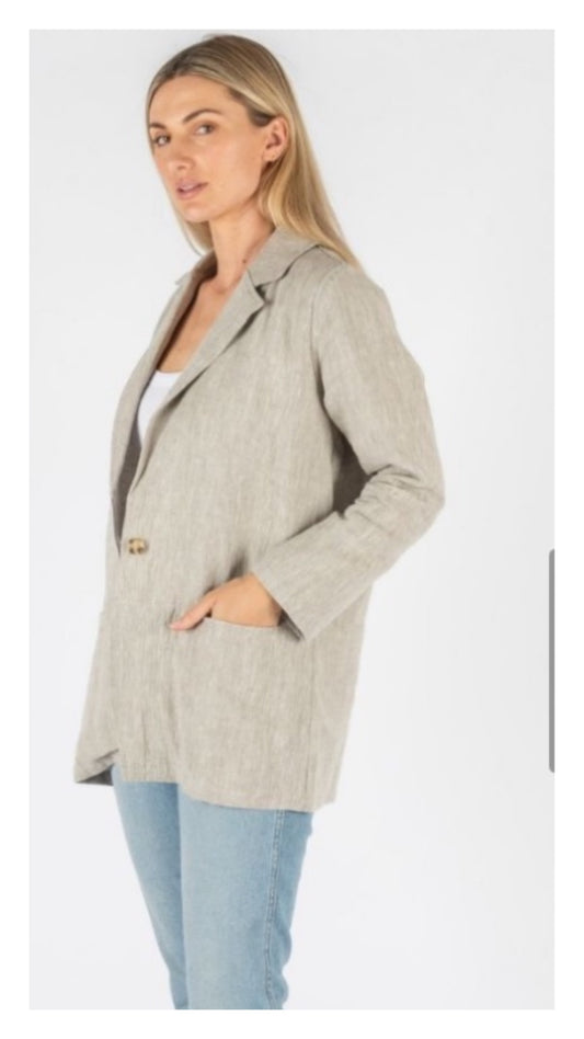 Stone linen blazer