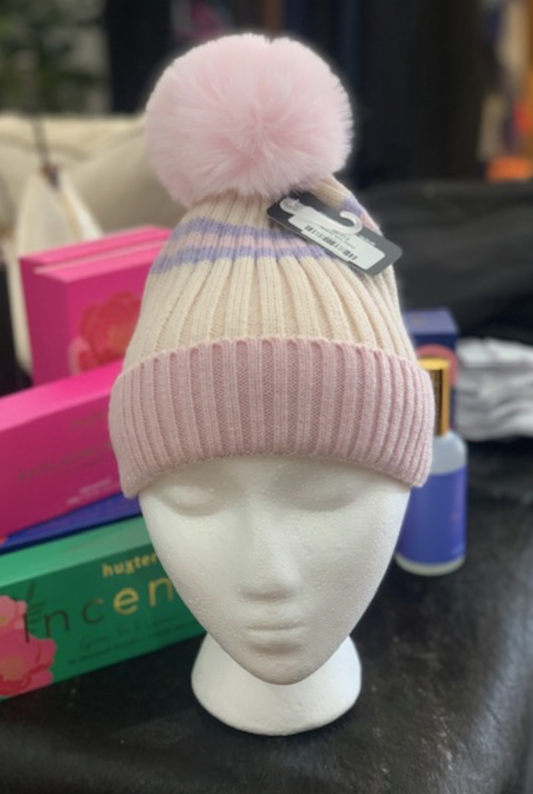 Stripe kids beanie