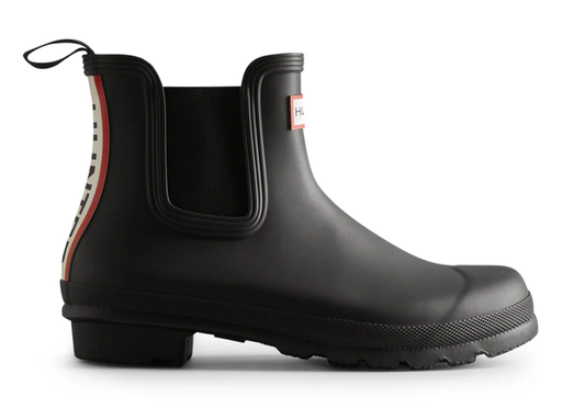 Hunter Original Chelsea Tri Colour Logo Boot Black