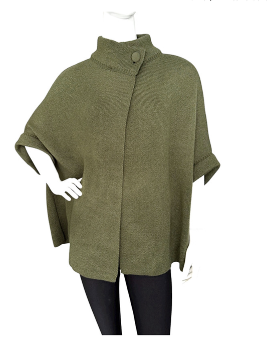 Knit Cape with Button