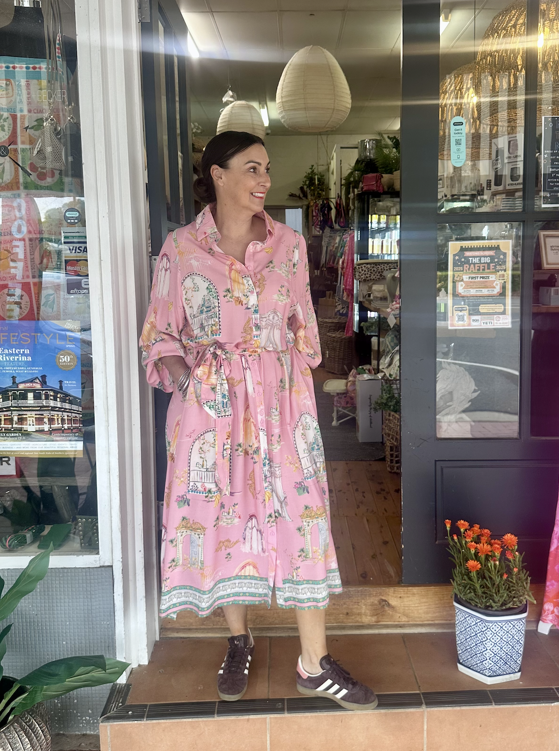 French Print shirt Dress