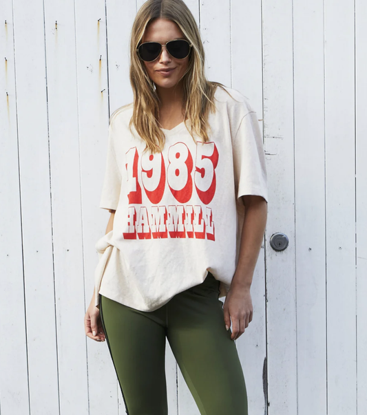 HAMMILL LOGO V-NECK TEE - NATURAL Regular price