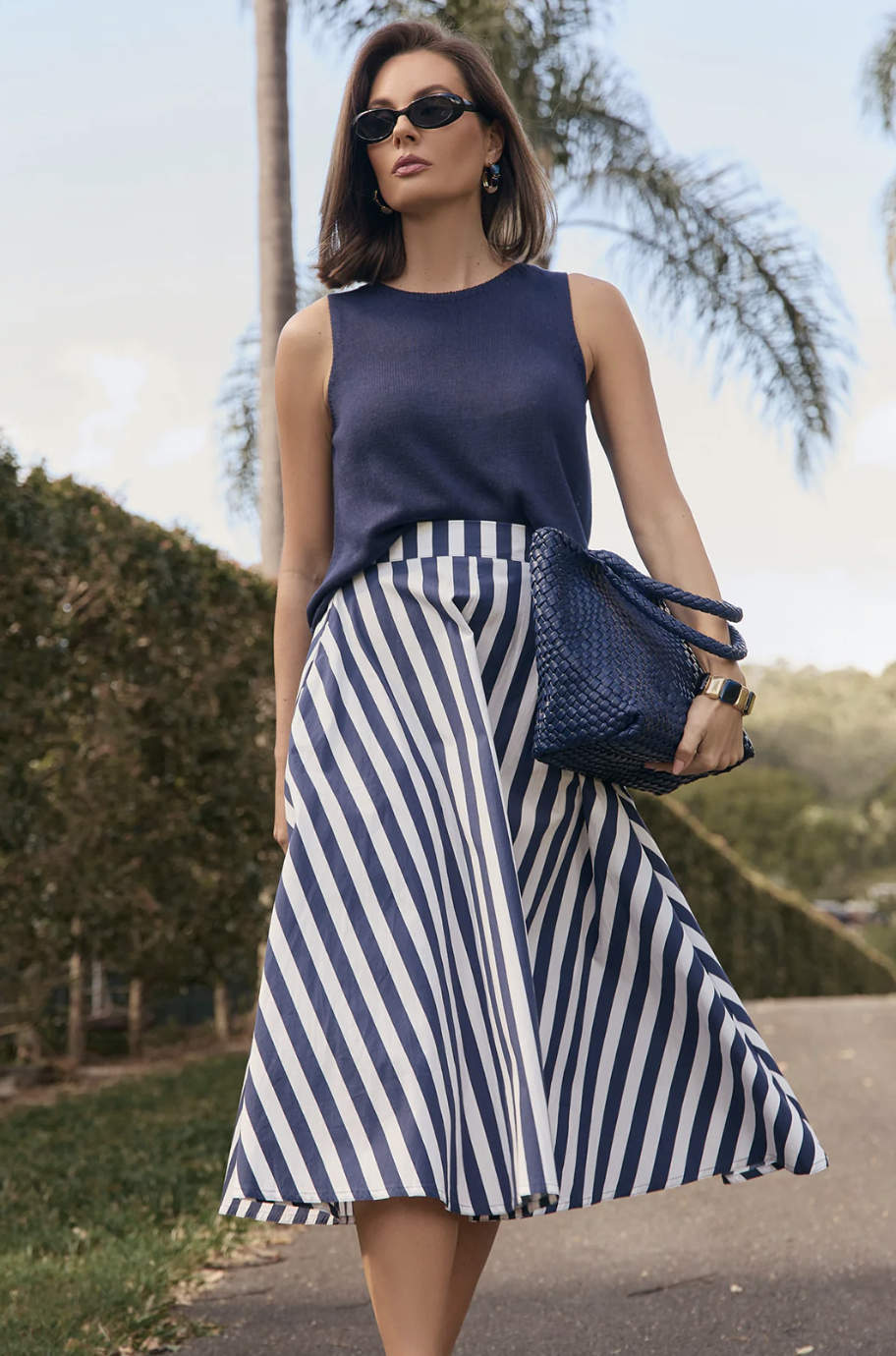 Elsie A Line Midi Skirt