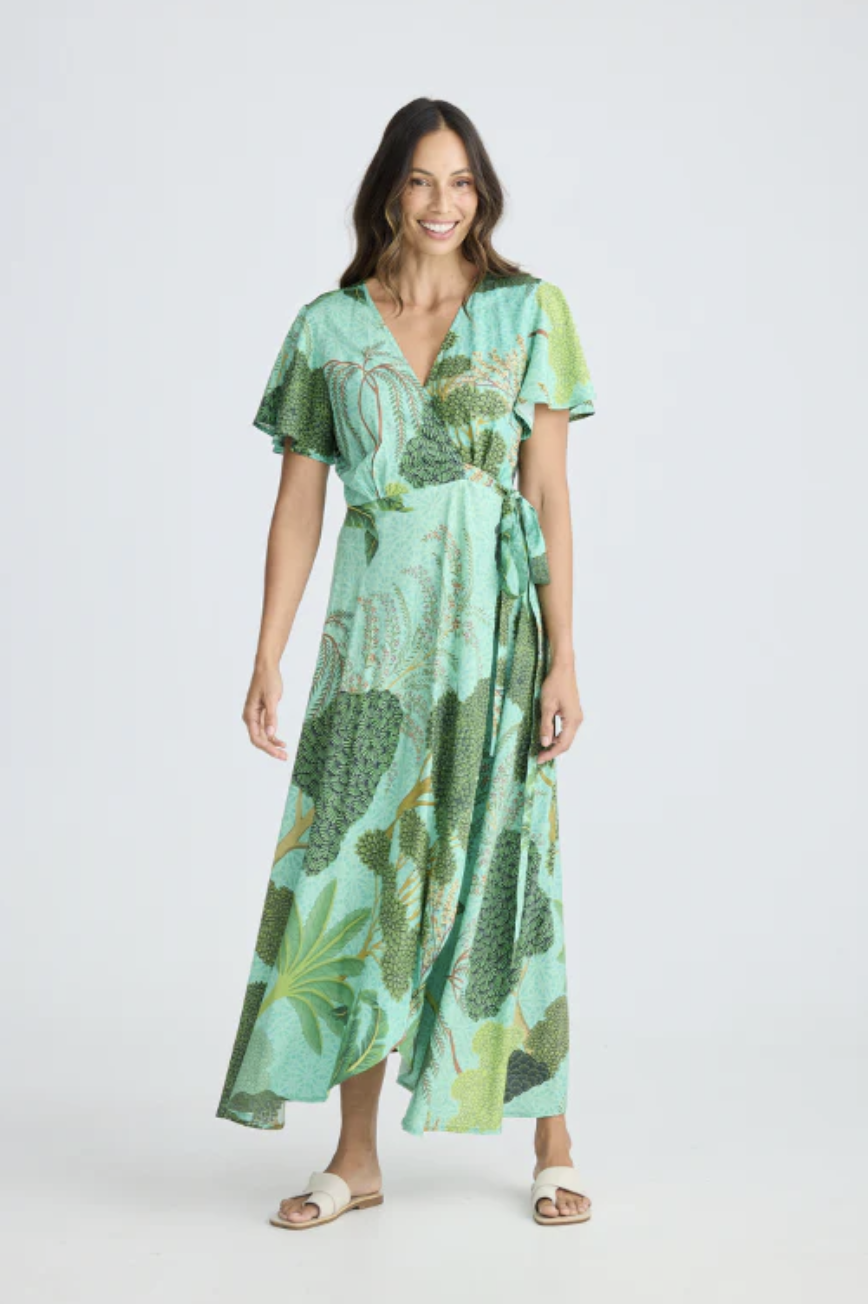 Tropics Wrap Dress - Rainforest