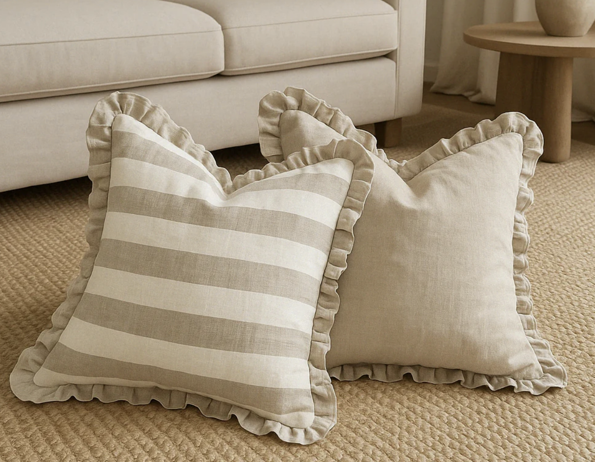 Reversible Ruffle Cushion cover