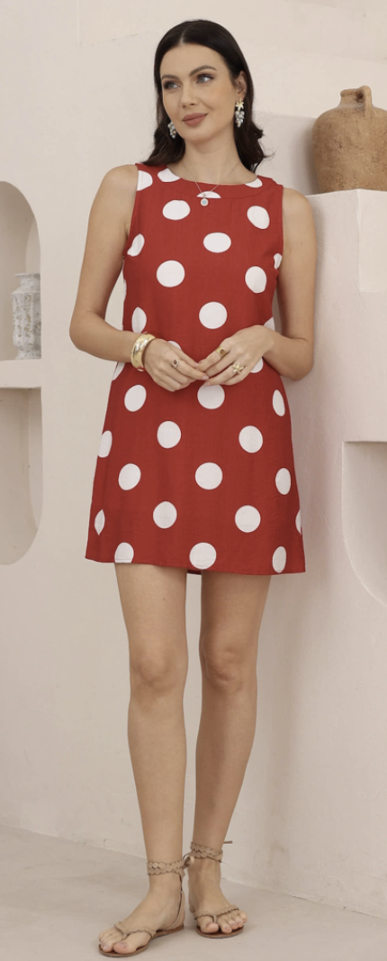Ruby Polka Shift Dress