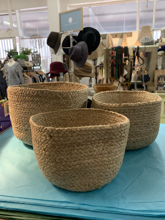 Jute Baskets set of 3