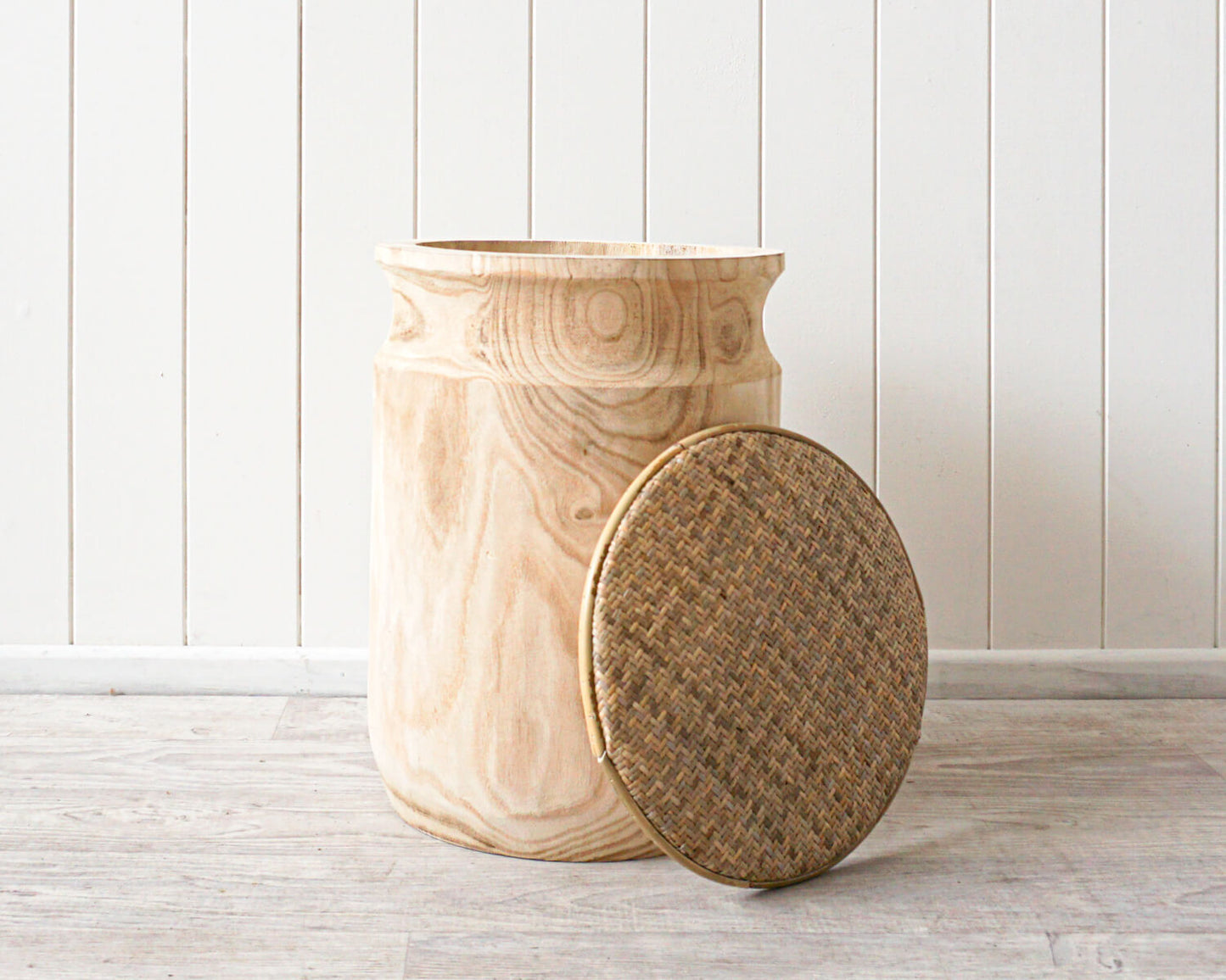 Timber Stool With Lid