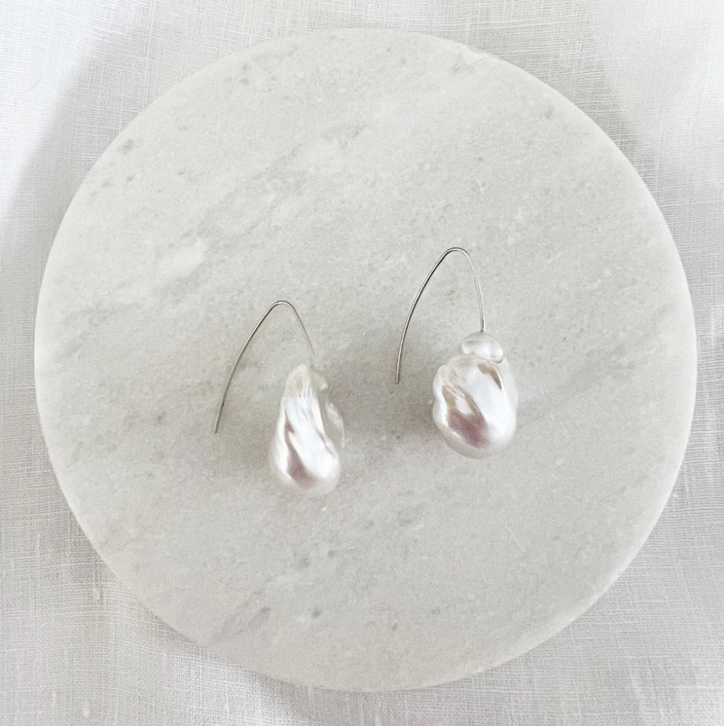 big pearl earrings