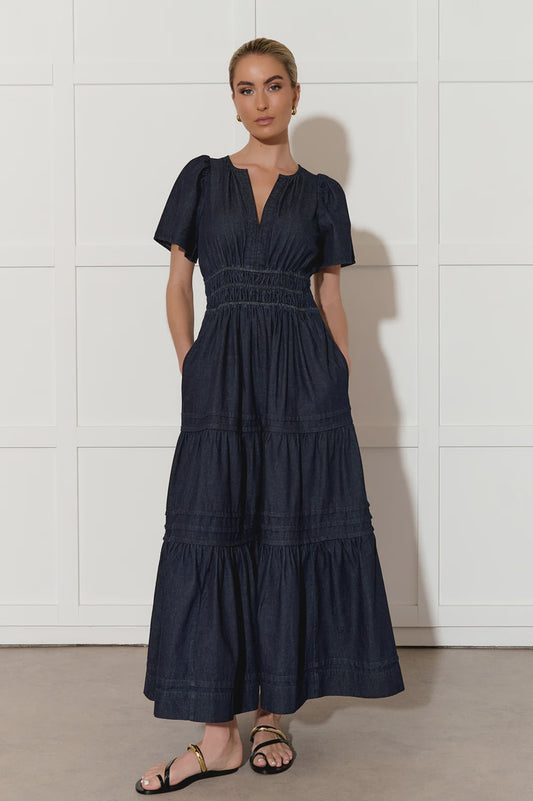 ELIANA LIGHT WEIGHT DENIM MAXI DRESS