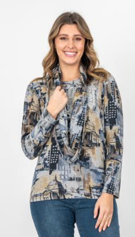 Top with snood- Multi