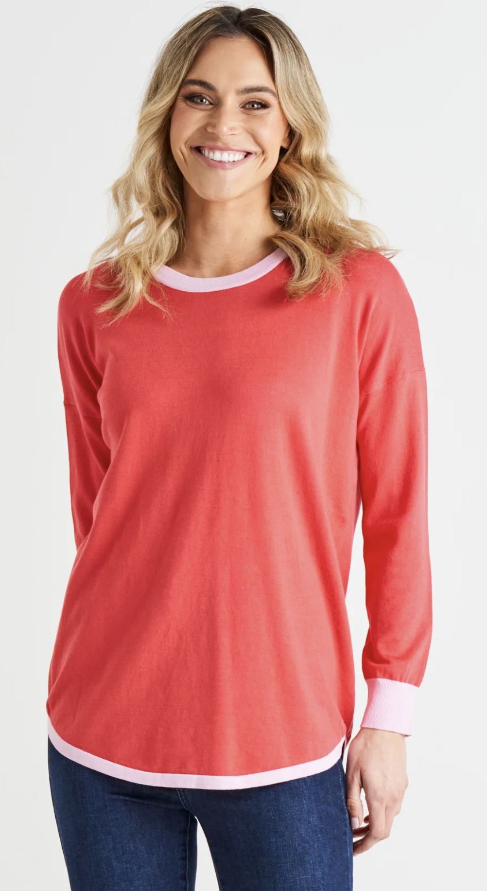 Sophie Knit Jumper - Pink Tipping