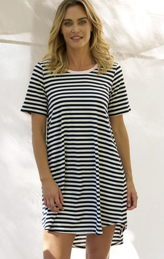 Nyree Dress Navy Stripe