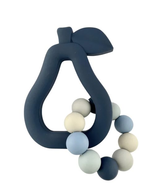 Silicone Pear Ring Teether Duo