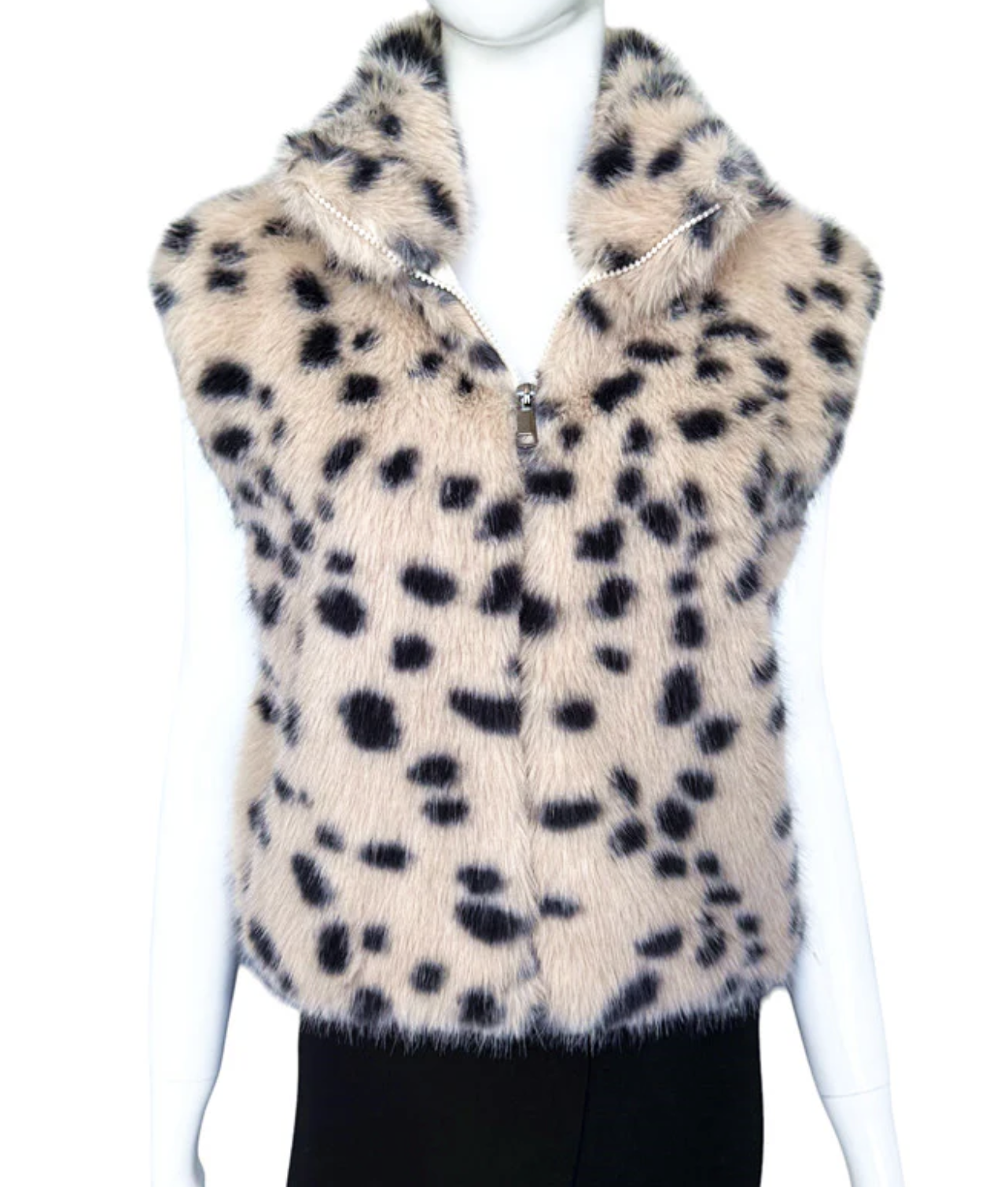 White Leopard Faux Fur Vest