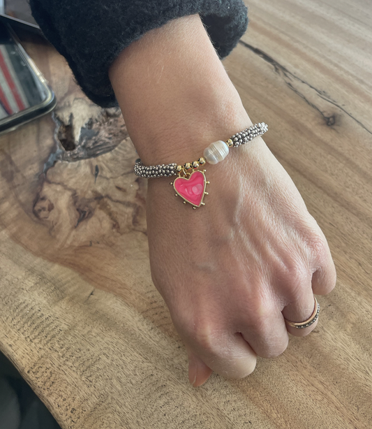 Heart & Pearl Bracelet