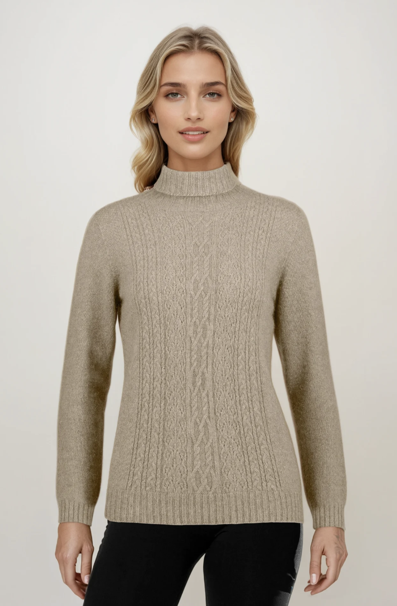 Roll Neck Cabled Knit