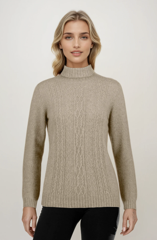 Roll Neck Cabled Knit