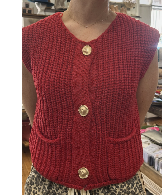 Chunky Button Vest