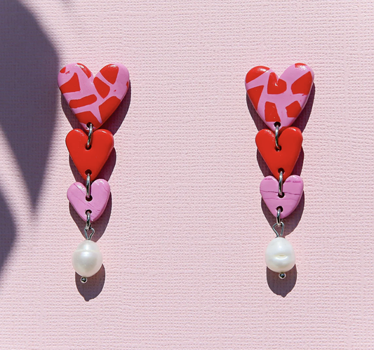 Heart Pearl Dangles