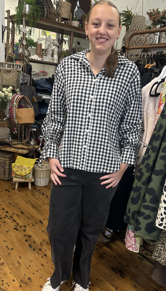 Camille Gingham Top