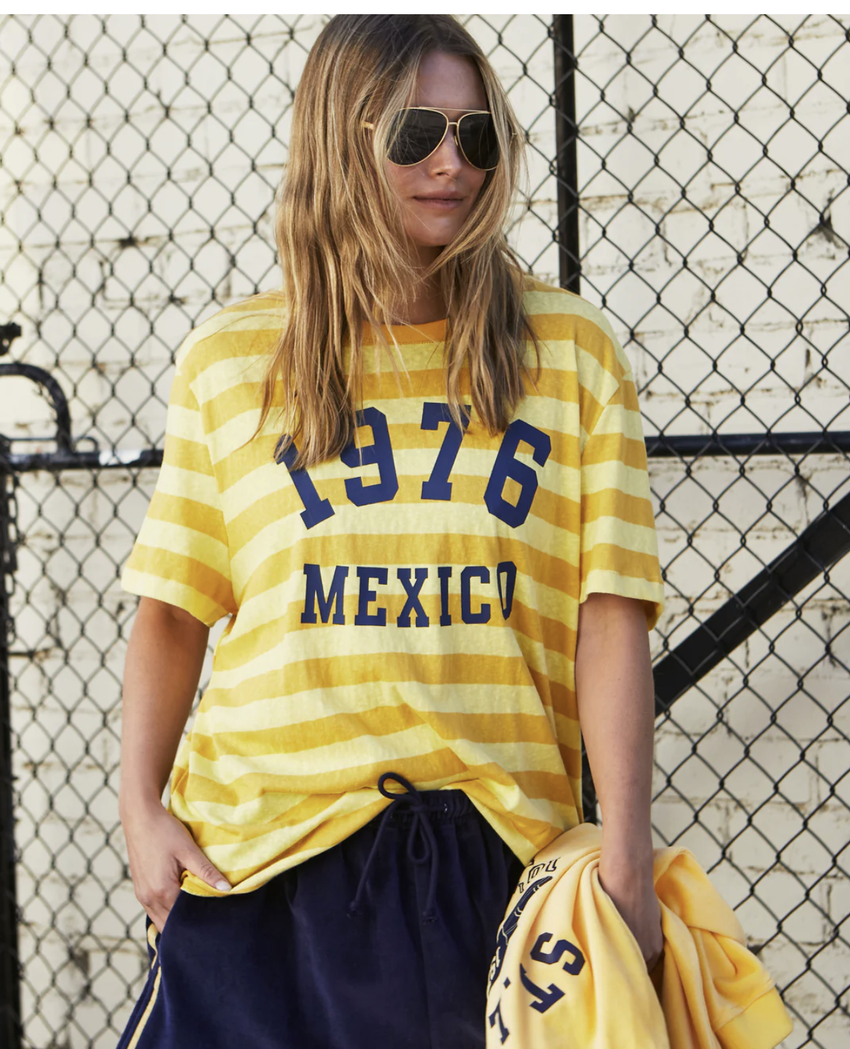 MEXICO 1976 STRIPE TEE - YELLOW STRIPE