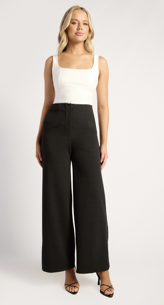 Textured High Waisted Pant