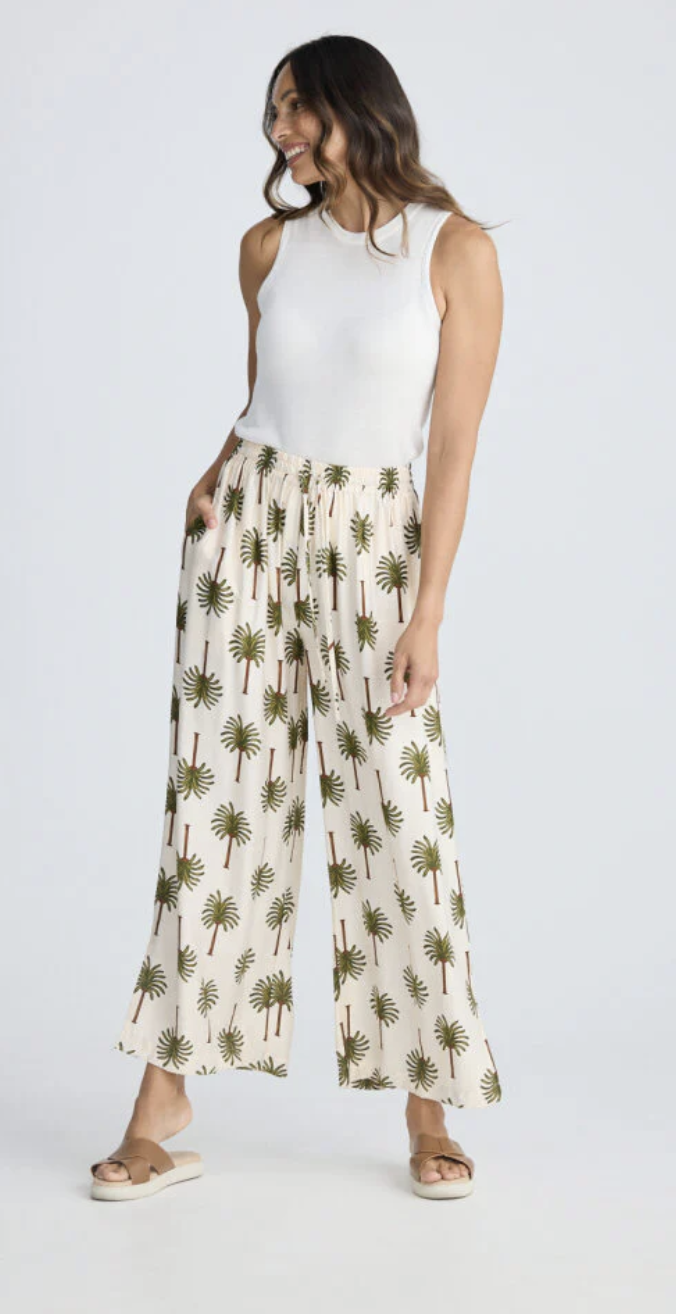 Fly Away Pant - Ivory Palm