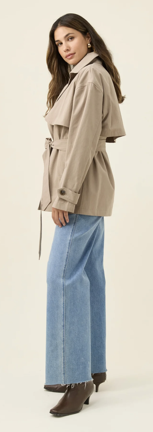 Farida Cropped Trench