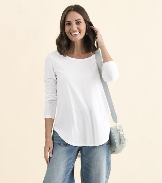 scoop hem lon sleeve tee
