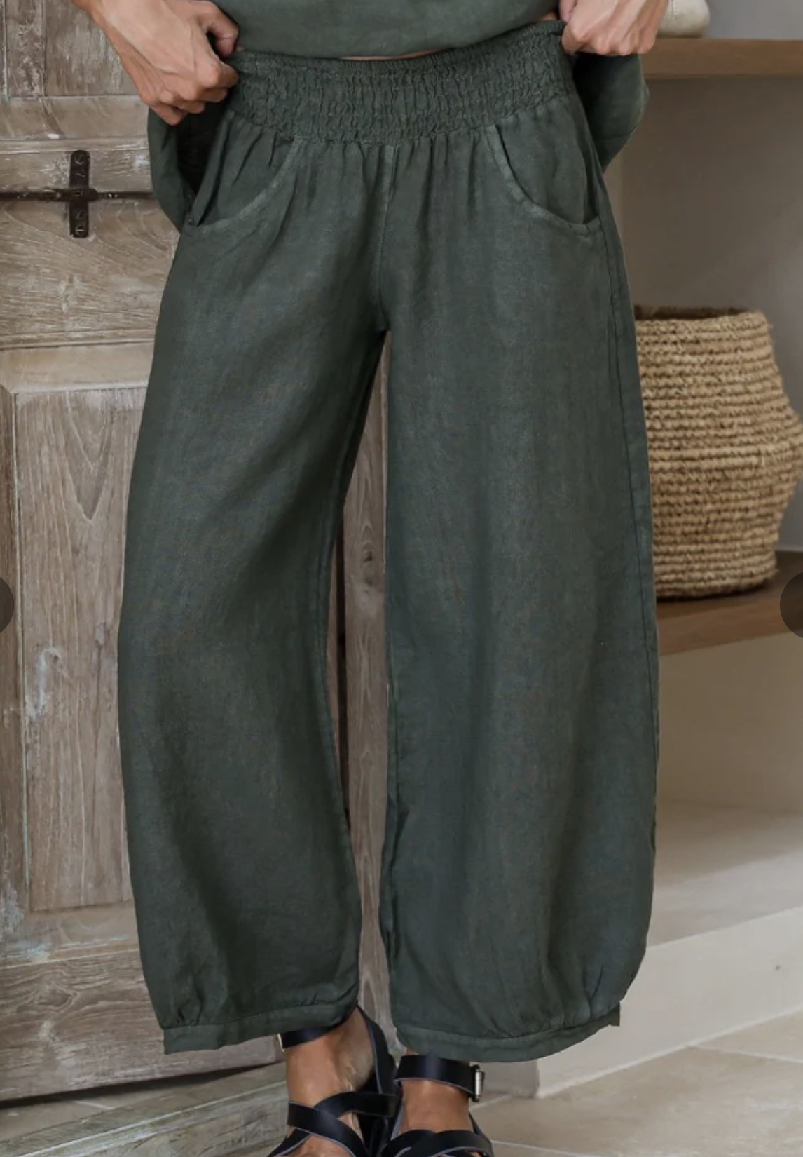 Nervatura Linen Pant