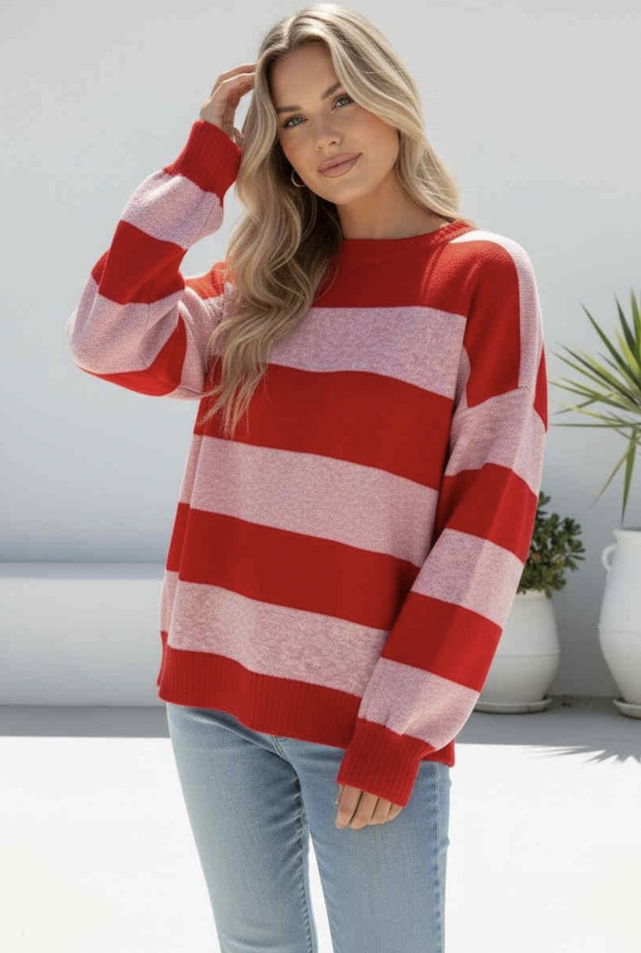 Raspberry Ripple Knit
