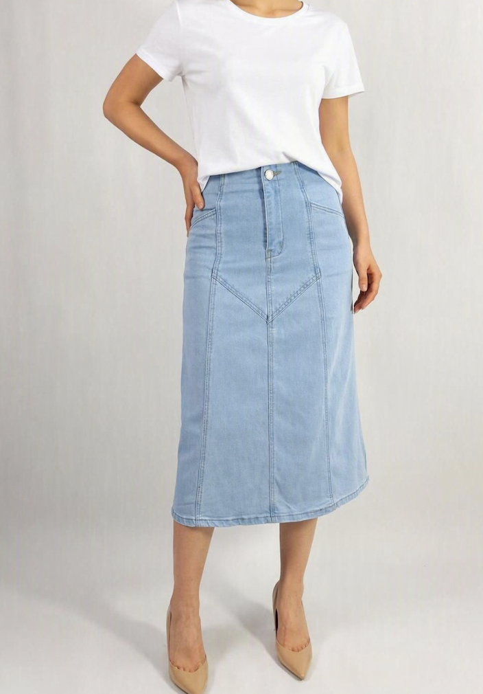 A Line Denim Skirt