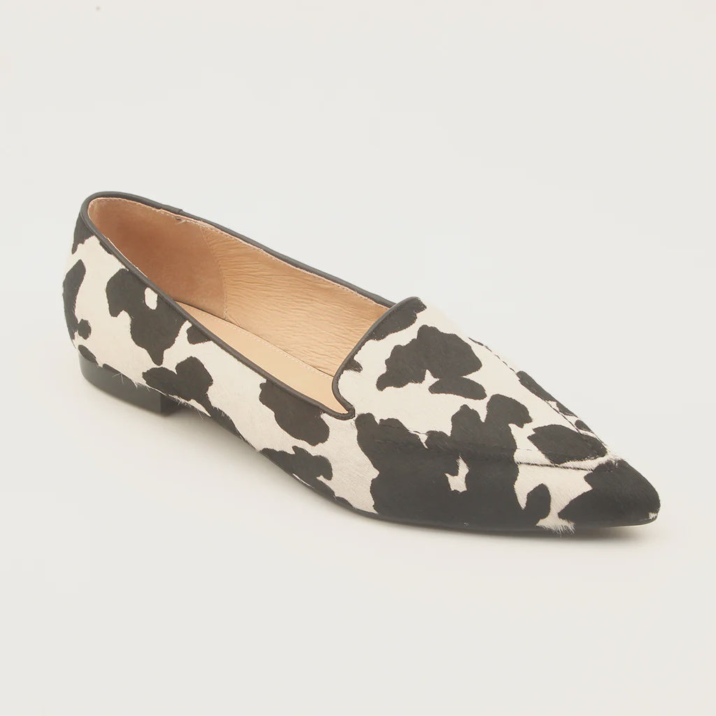 Pointed Flat Millwoods- Black White cow