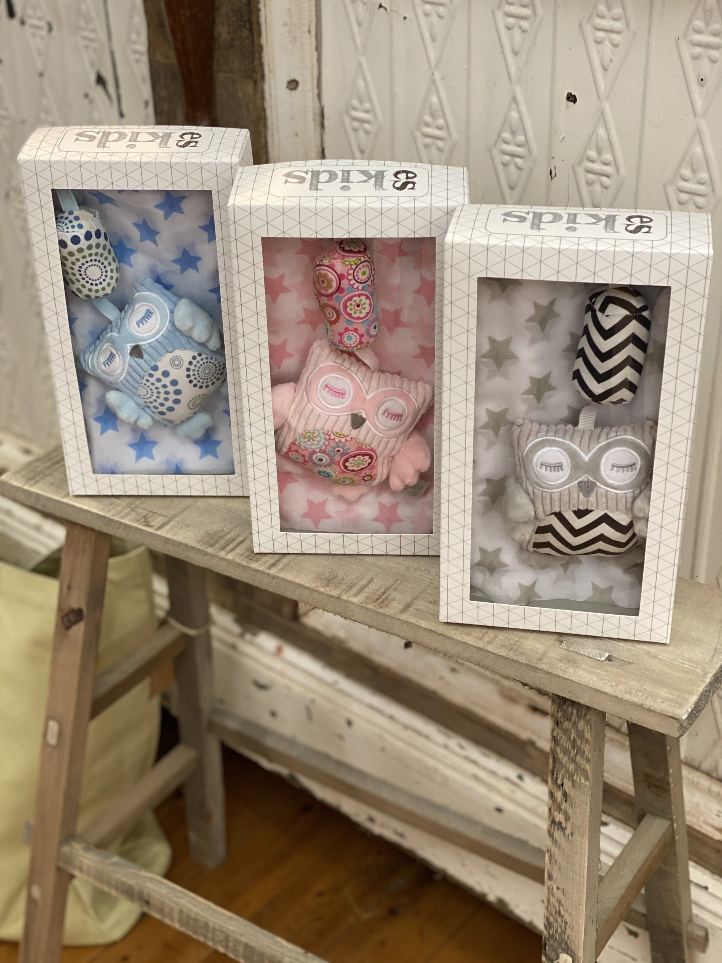 Owl Pram Chime Toy & Muslin Wrap Gift Box Baby