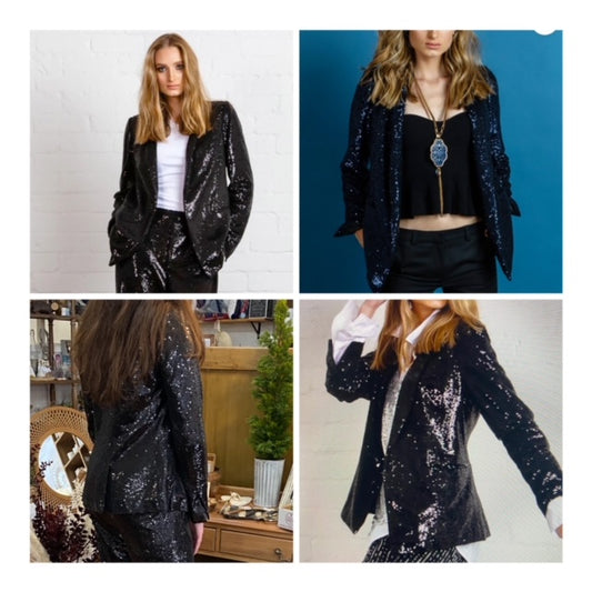 Sequin Tuxedo Jacket