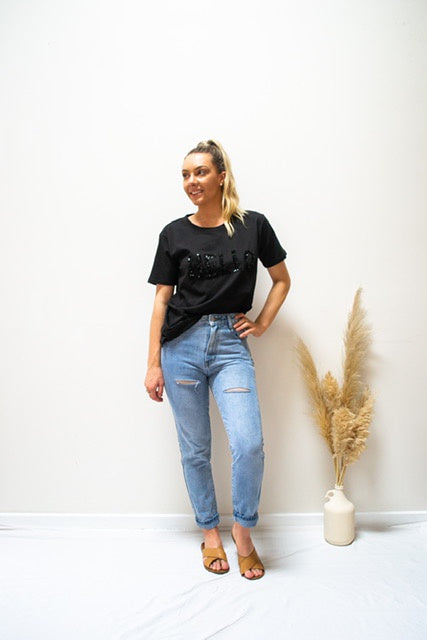 Hello Tee Black