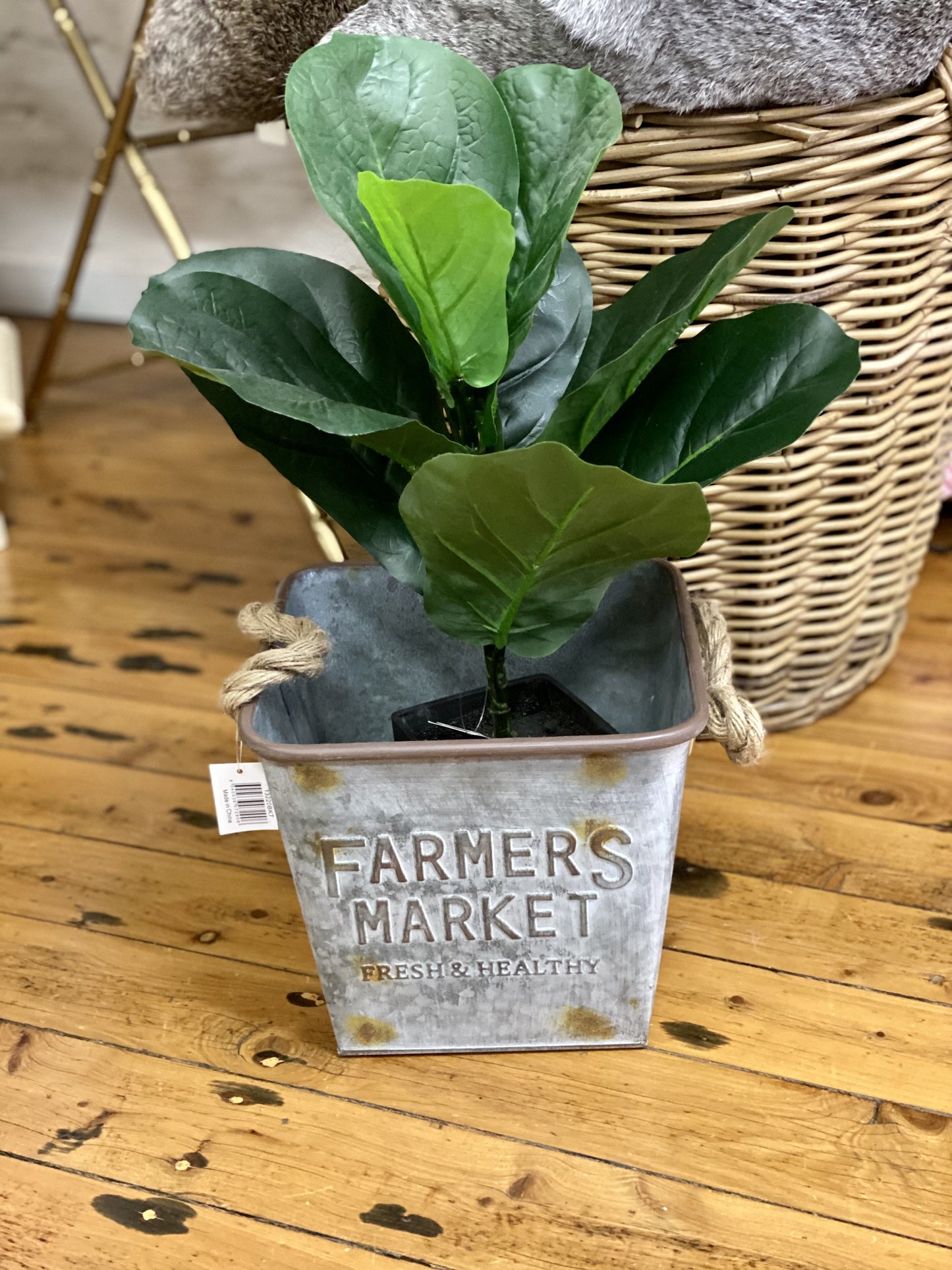 Potted Artificial Fiddle Leaf
