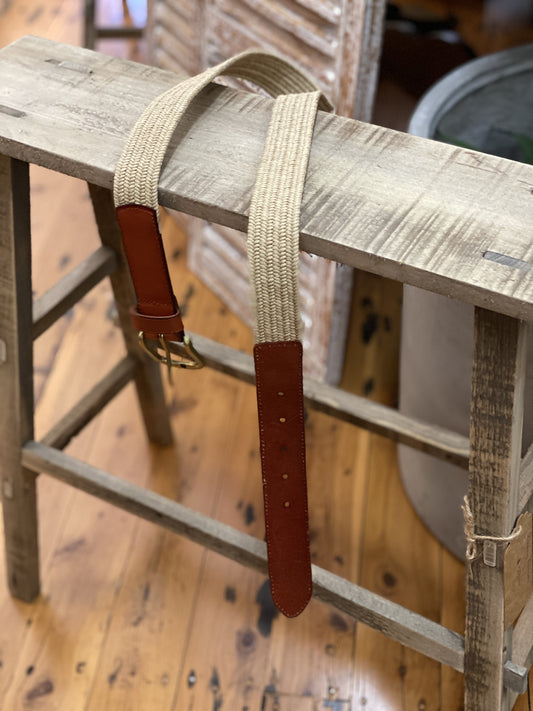 Leather and jute belt