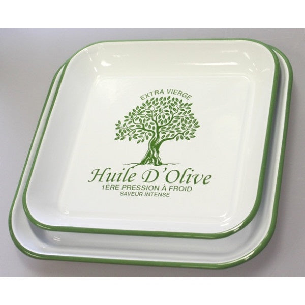 Enamel Platter with Olive Detail