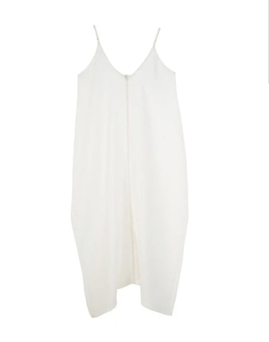 European Linen Sleeveless Dress - Off White