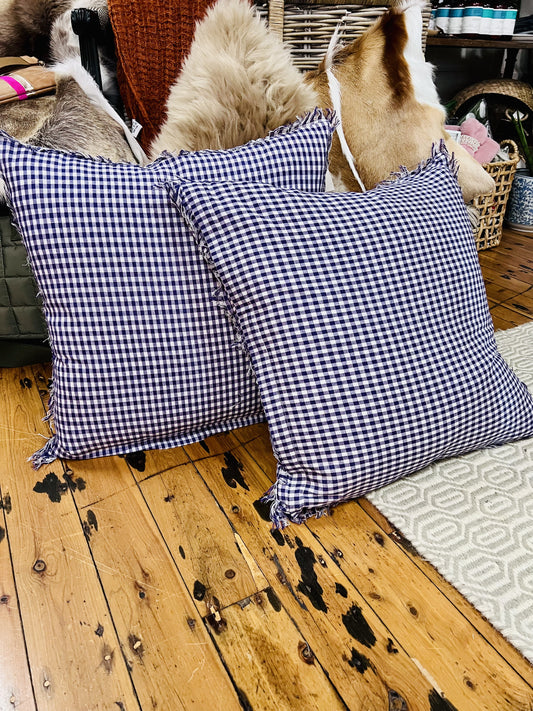 Purple Gingham Cushion
