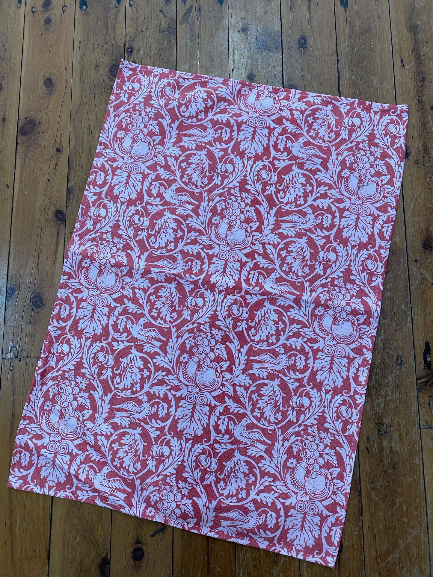 Tea Towel Red & White Print