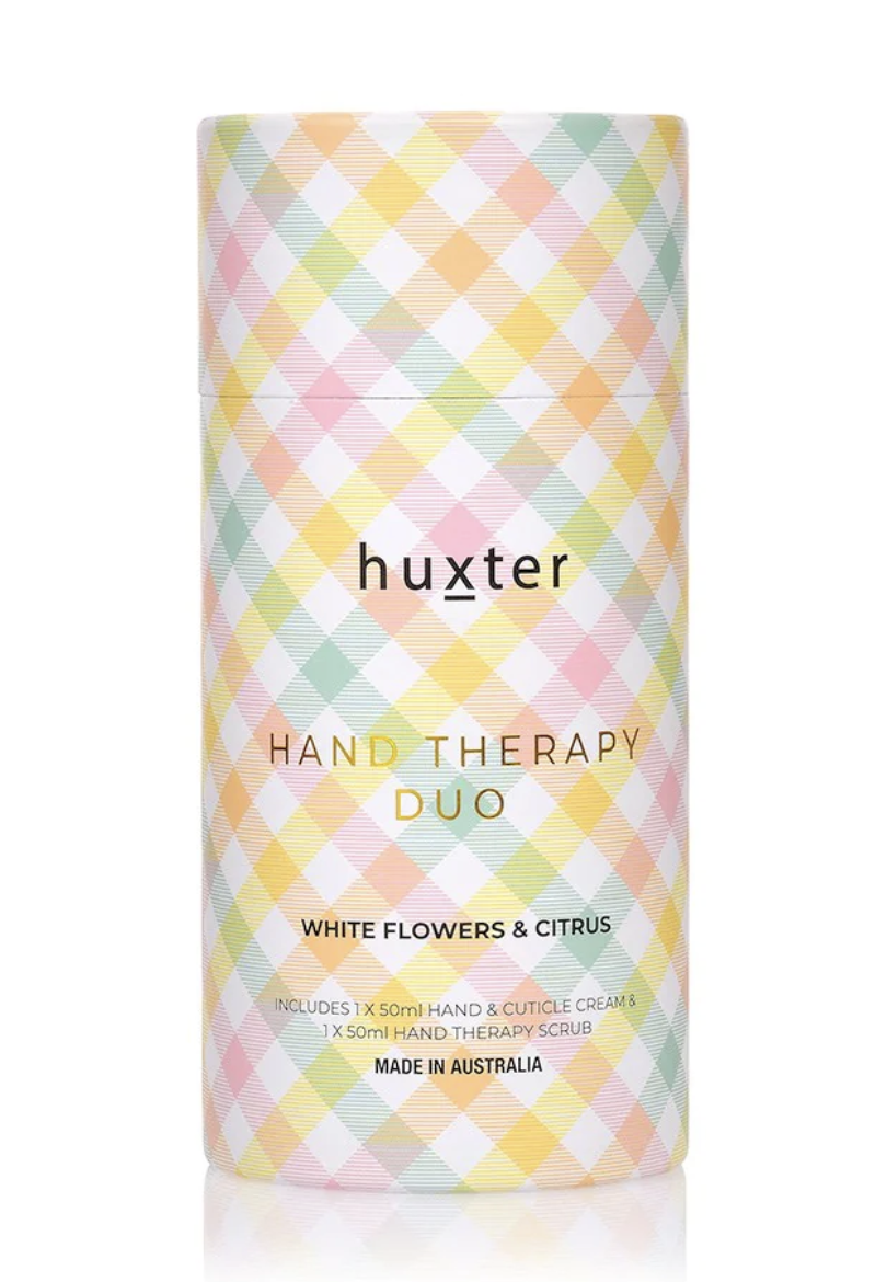 Hand Therapy Duo - Pastel checks - White Flowers & Citrus