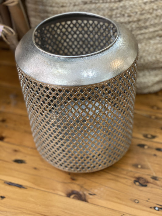 Silver Metal Lantern Short