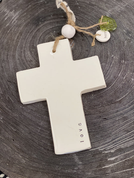 Handmade Ceramic Cross "Love"